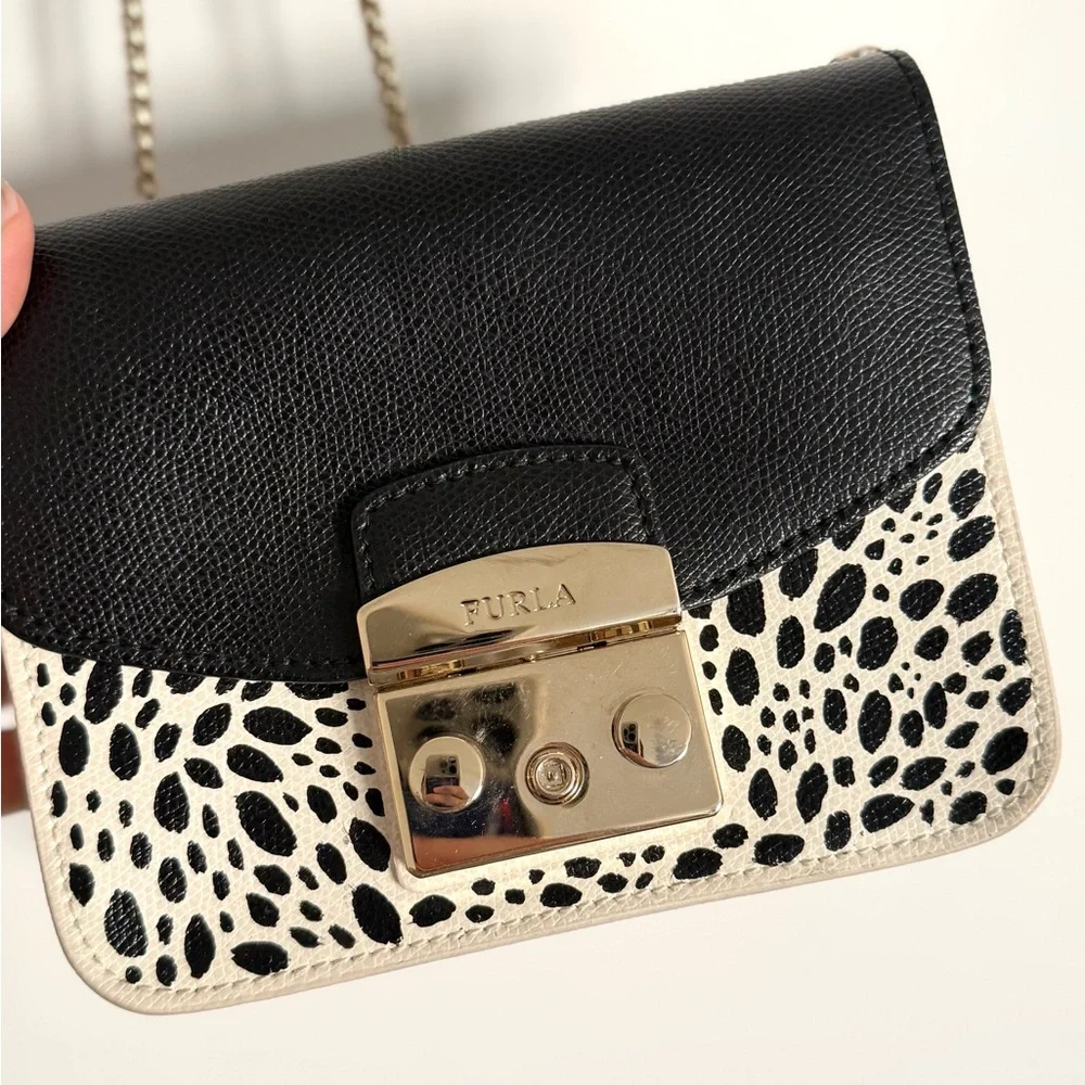 Furla Black and Patterned Crossbody Bag - Picture 4 of 7